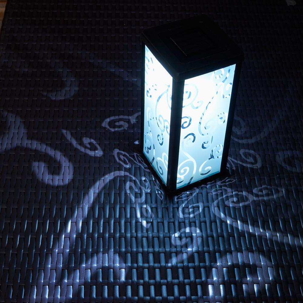 Frosted Scroll Integrated LED Solar Lantern - Super Arbor