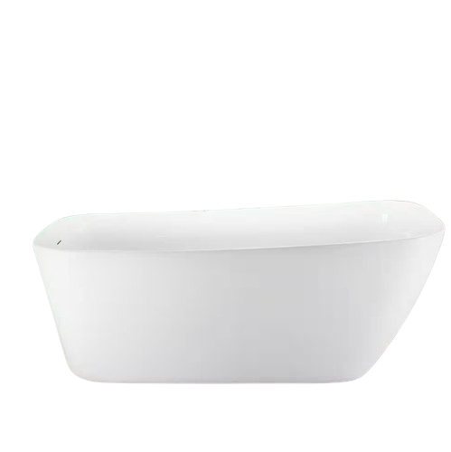Modern 59 in. H Acrylic Flatbottom Bathtub Stand Alone Soaking Tub in White