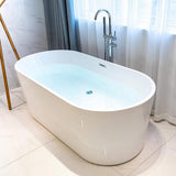 Bordeaux 54 in. Acrylic Flatbottom Freestanding Bathtub in White - Super Arbor