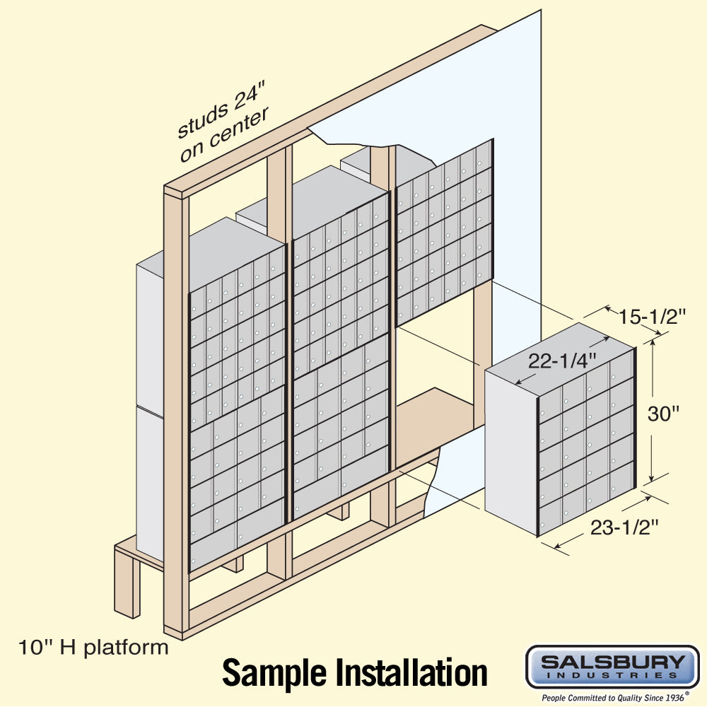 Aluminum Mailbox with 20 Doors - Rear Loading System