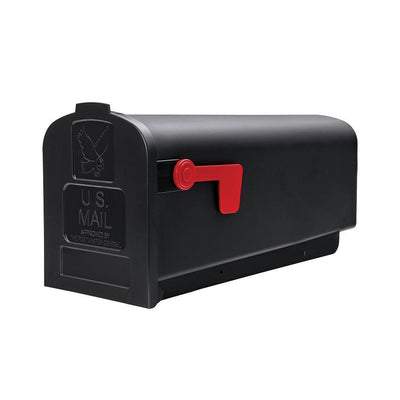 Parsons Medium, Plastic, Post Mount Mailbox, Black - Super Arbor