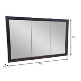 Ventura 48 in. W x 30 in. H x 6 in. D Framed Tri-View Surface-Mount Bathroom Medicine Cabinet in Espresso - Super Arbor