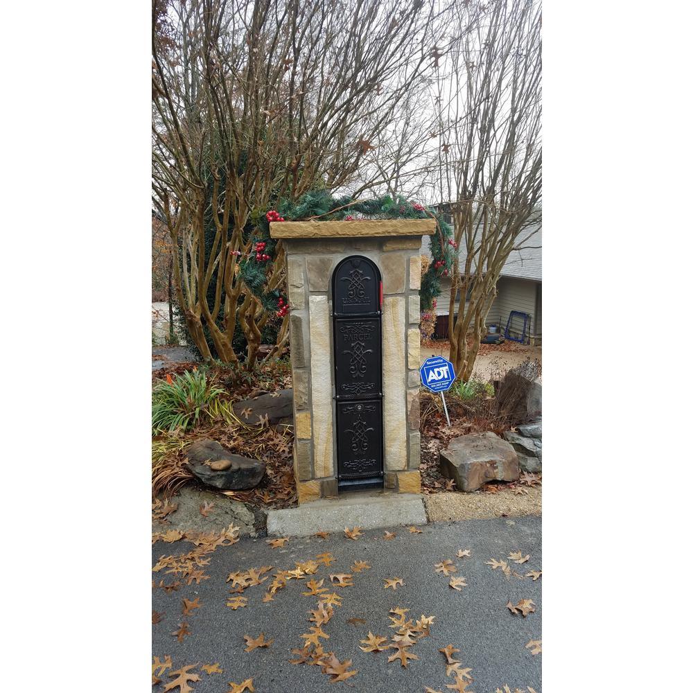 Bountiful Life 3-Door Front Access Lockable Ground Mount Mailbox in Black - Super Arbor