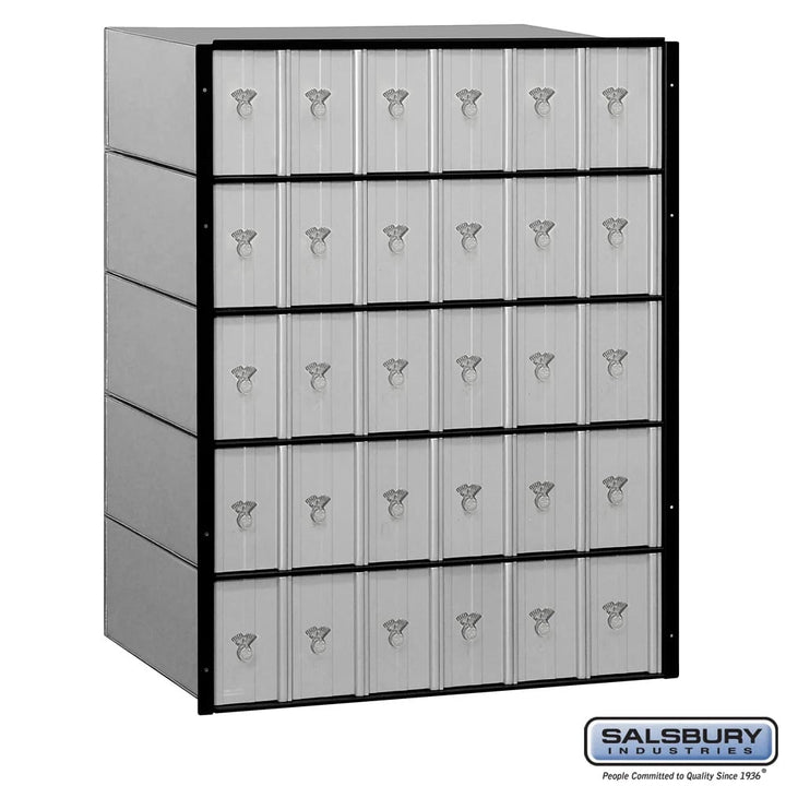 Aluminum Mailbox with 30 Combination Lock Doors - Rear Loading System