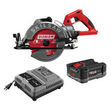 TRUEHVL 48-Volt Lithium-Ion Cordless 7-1/4 in. Worm Drive Saw with Diablo Blade (Tool-Only) - Super Arbor