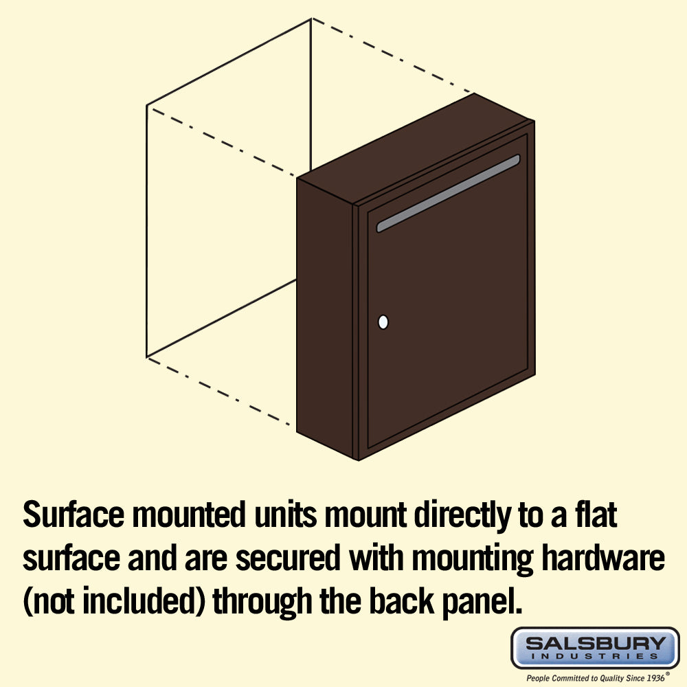 Salsbury Bronze Surface Mounted Letter Box with Commercial Lock, 15"W x 19"H x 7.5"D