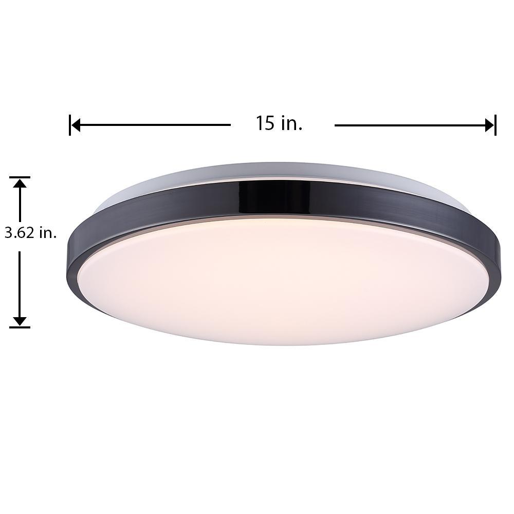 15 in. Black Nickel Integrated LED Trim Flush-Mount with Selectable White - Super Arbor