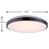 15 in. Black Nickel Integrated LED Trim Flush-Mount with Selectable White - Super Arbor