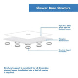 SlimLine 48 in. W x 36 in. D Double Threshold Shower Base in White with Right Hand Drain
