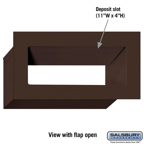 Bronze Recessed Mail Drop with Spring-Loaded Flap