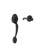 Plymouth Bright Brass Entry Door Handle with Left Handed Flair Door Lever - Super Arbor