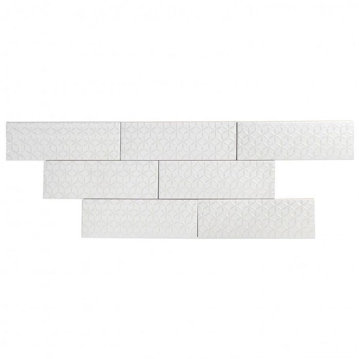Bond Tile Wembley Snowflake 3 in. x 9 in. Matte Ceramic Subway Wall Tile (30 Pieces 5.16 Sq. Ft. / Box)