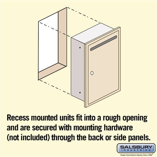 Slim Recessed Mounted Letter Box with Commercial Lock - Sandstone