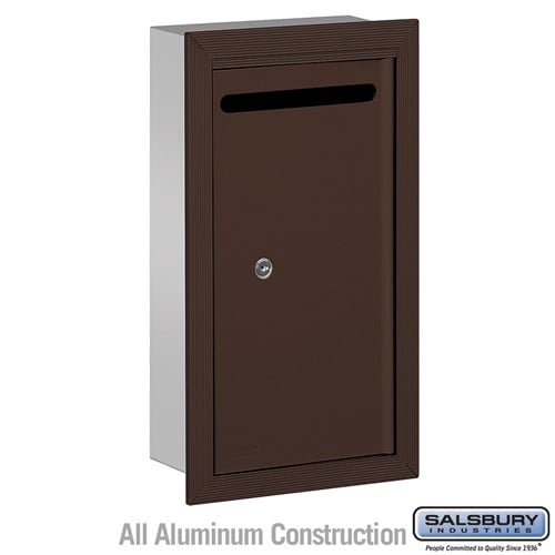 Slim Bronze Recessed Letter Box with Commercial Lock