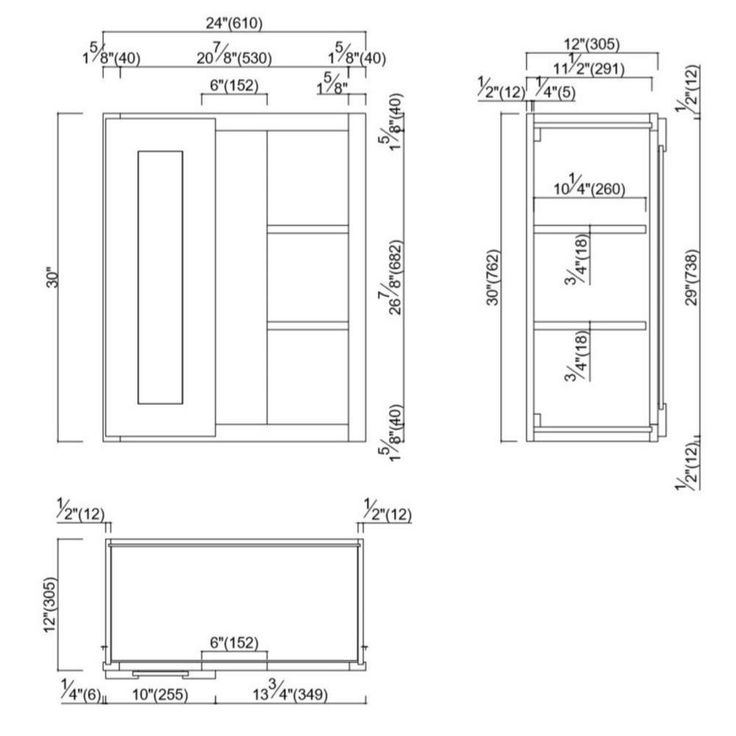 Brookings Plywood Ready to Assemble Shaker 24x30x12 in. 1-Door Blind Wall Kitchen Cabinet in White