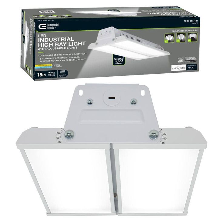 Commercial Electric 15 in.  19000 Lumens 138-Watts Adjustable Beam Multiple CCT & Lumens Integrated LED High Bay Light 120-277V Dimmable