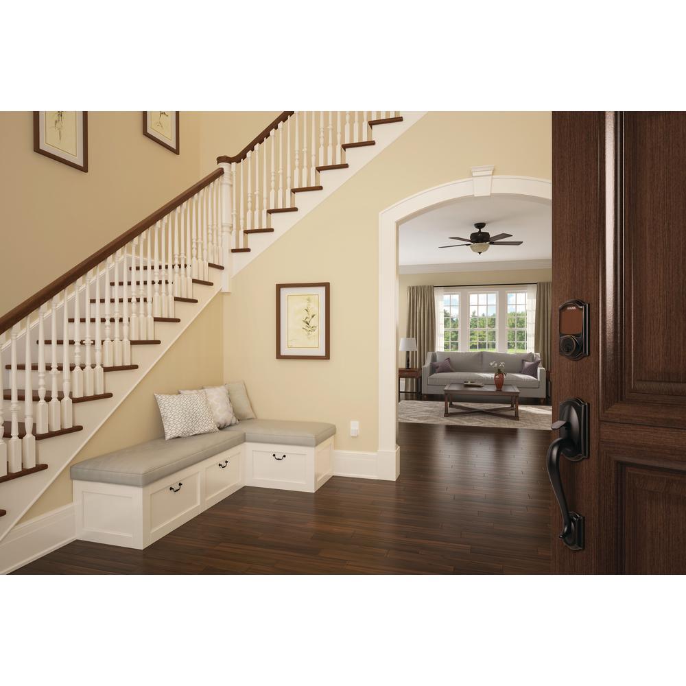 Camelot Aged Bronze Sense Smart Lock with Accent Lever Door Handleset - Super Arbor