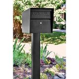 Mail Manager Locking Post-Mount Mailbox with High Security Reinforced Patented Locking System, Black - Super Arbor