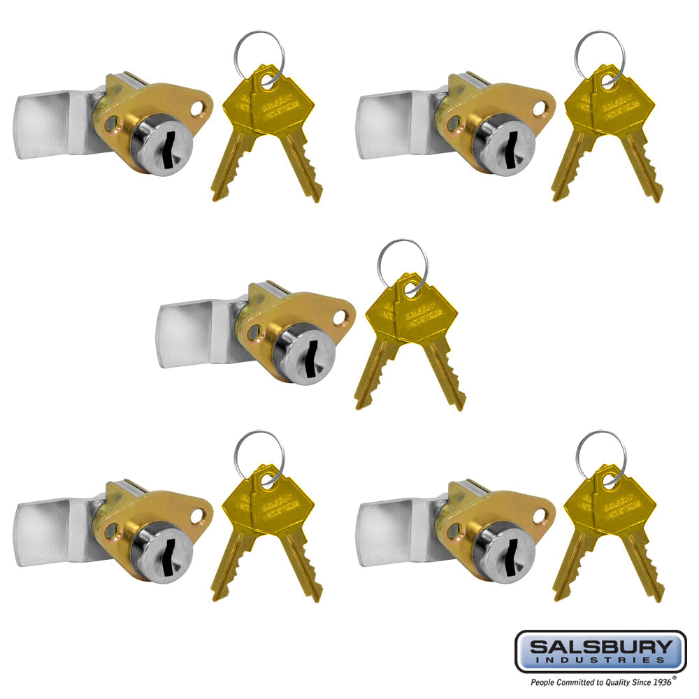Standard Locks Replacement for Aluminum Mailbox Door with 2 Keys - 5 Pack