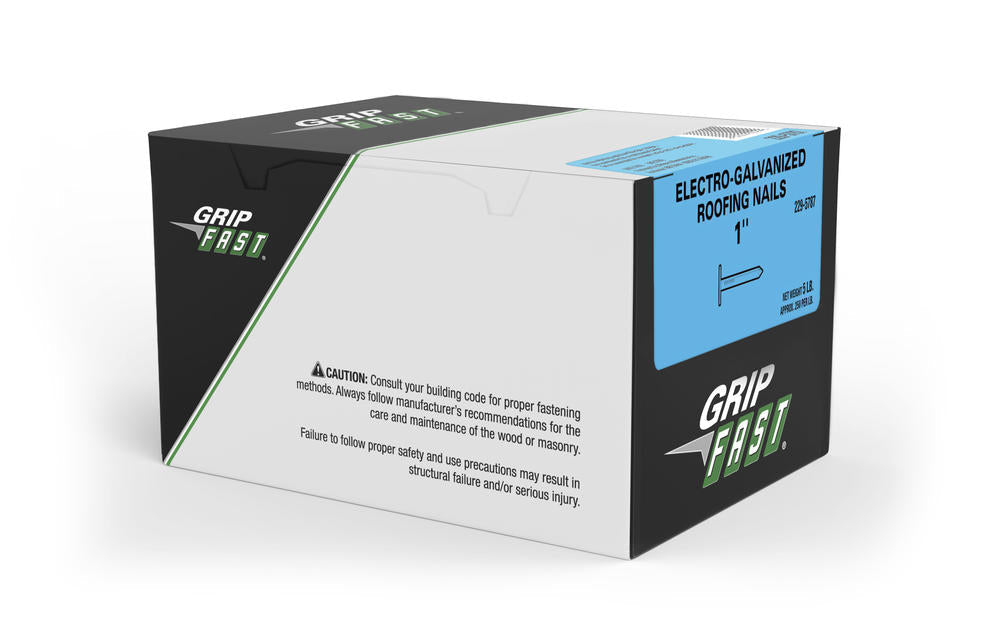 Grip Fast 1 in. Electro-Galvanized Roofing Nails, 5 lb Box
