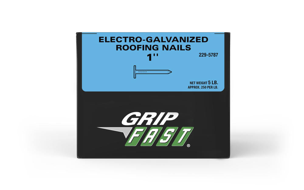 Grip Fast 1 in. Electro-Galvanized Roofing Nails, 5 lb Box