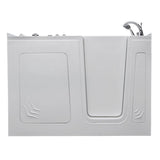 Rampart 5 ft. Walk-in Whirlpool Bathtub with 4 in. Tile Easy Up Adhesive Wall Surround in White - Super Arbor