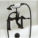 Double Slipper 72 in. Cast Iron Clawfoot Bathtub in White and Faucet Combo in Oil Rubbed Bronze - Super Arbor