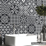 Goory 10 Pcs Moroccan Style Tile Sticker Backsplash Peel & Stick Kitchen Tile Decal, 8x8 Inches.