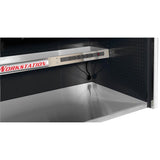 72 in. Power Workstation Professional Hutch with Stainless Steel Shelf and Work Surface in Black - Super Arbor