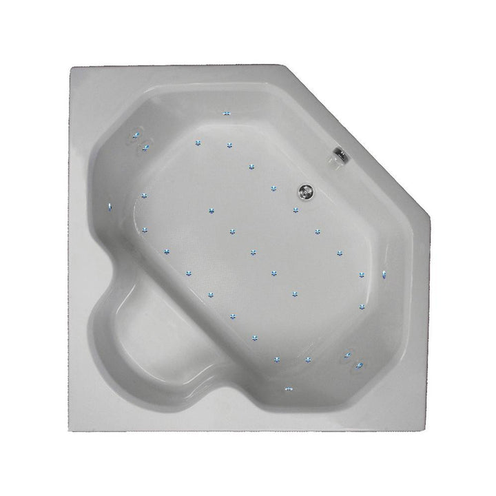 60 in. Corner Drop-in Air Bathtub in Sterling Silver - Super Arbor