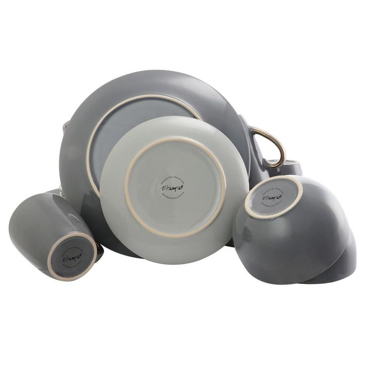 Tahitian Grand 16-Piece Casual Gray Stoneware Dinnerware Set (Service for 4)