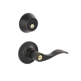 Satin Nickel Entry Single Cylinder Deadbolt and Millstreet Keyed Lever Combo Pack - Super Arbor
