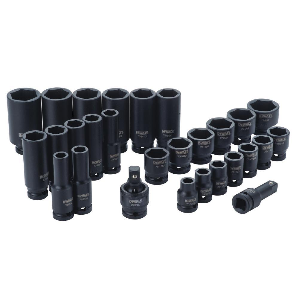 1/2 in. Drive SAE Impact Socket Set (28-Piece) - Super Arbor