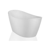 59 in. Free Standing Bathtub Streamline Stand Alone Flatbottom Acrylic Deep Soaking SPA Tubs for Adults in White - Super Arbor