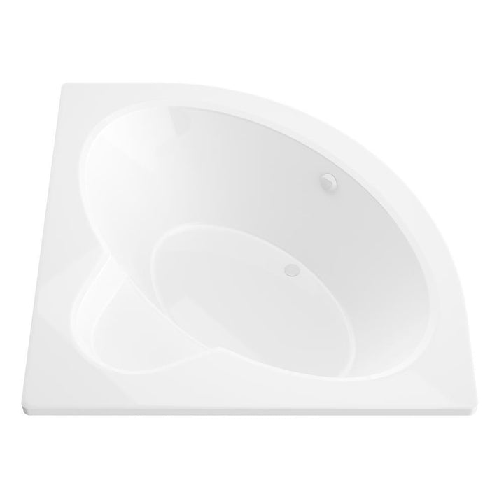 Jasper 5 ft. Acrylic Center Drain Corner Drop-in Non-Whirlpool Bathtub in White - Super Arbor