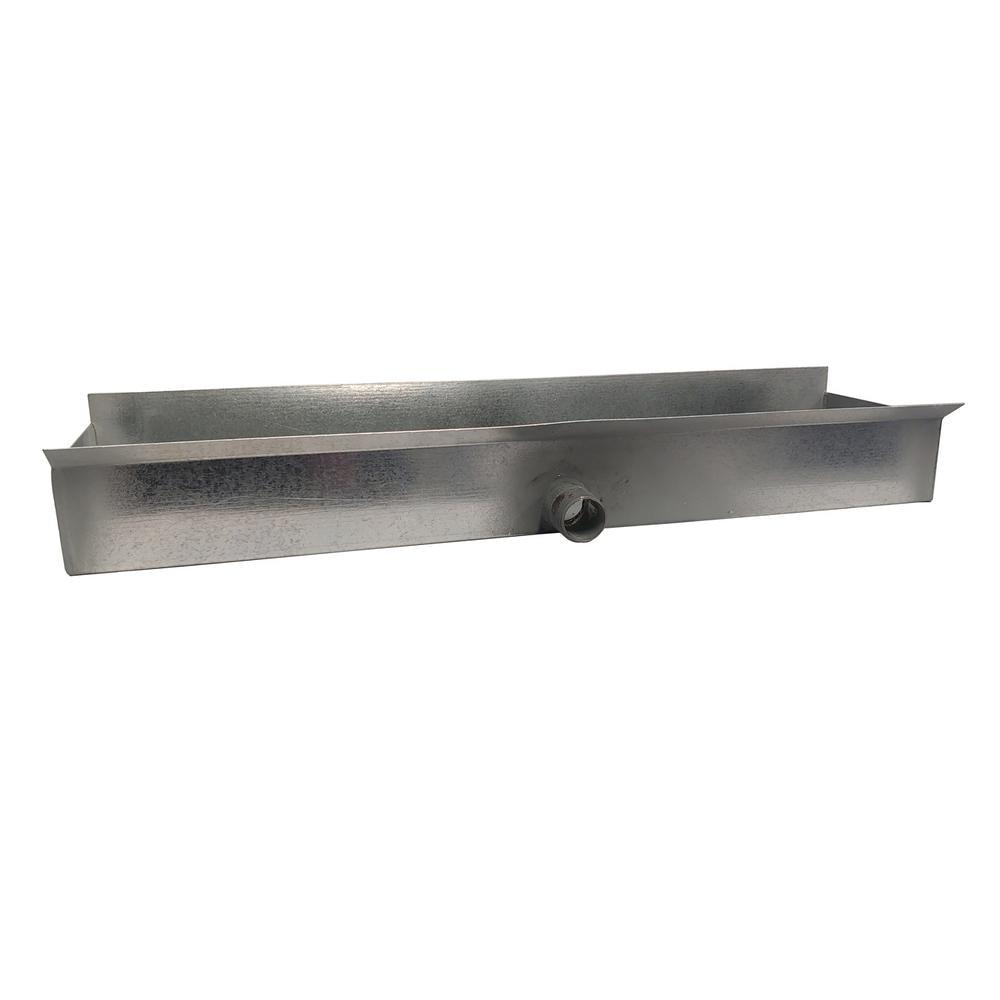 19 in. x 4 in. Drain Pan with Soldered Coupling 22-Gauge - Super Arbor