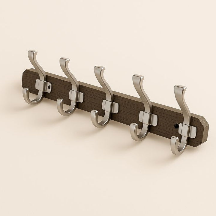 Home Decorators Collection 24 in. Graywash and Satin Nickel Hook Rack