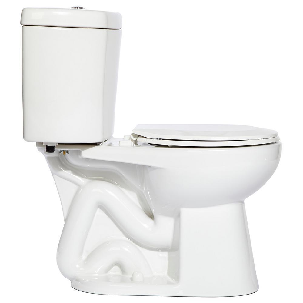 2-Piece 0.8 GPF Single Flush Round Bowl Toilet in White - Super Arbor