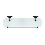 Viola 20 in. Frosted Glass Shelf with Rail in Rubbed Bronze - Super Arbor