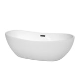 Rebecca 60 in. Acrylic Flatbottom Non-Whirlpool Bathtub in White with Polished Chrome Trim - Super Arbor