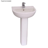 Compact 450 18 in. Pedestal Combo Bathroom Sink for 8 in. Widespread in White - Super Arbor