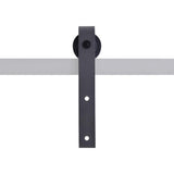72 in. Black Classic Bent Strap Barn Style Sliding Door Track and Hardware Set - Super Arbor