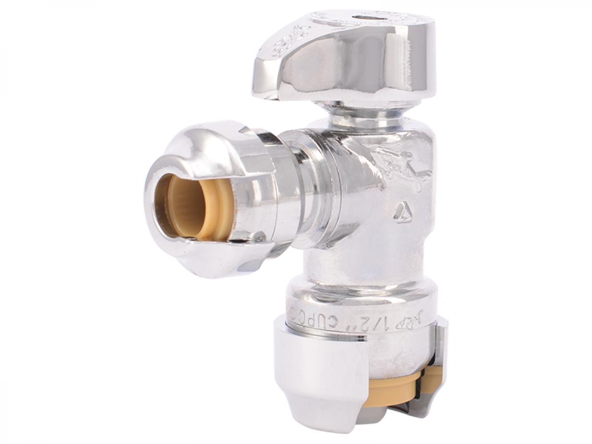 SharkBite Brass 1/2-in Push-to-Connect x 3/8-in OD Compression Quarter Turn Angle Valve