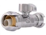 SharkBite Brass 1/2-in Push-to-Connect x 3/8-in OD Compression Quarter Turn Straight Valve