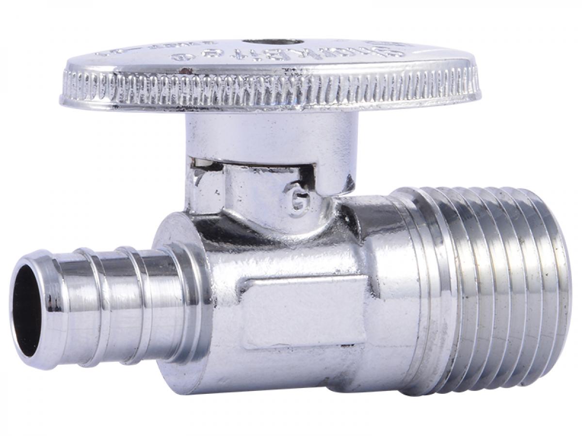 SharkBite Brass 1/2-in PEX Barb x 1/2-in PEX Barb Multi-Turn Straight Stop Valve