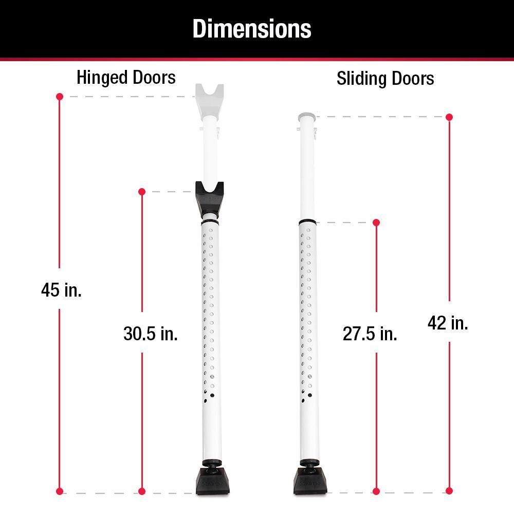 265D 27-1/2 in. to 42 in. Adjustable Steel Door Security Bar - Super Arbor