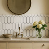 Adessi White Picket Ceramic Tile - 4 x 12 Matte Finish