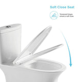 Dual-Flush 1.1 GPF/1.6 GPF Elongated One-Piece Toilet in White Soft Closing Seat High-Efficiency Water Sense - Super Arbor