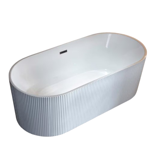 Alacant 67 in. x 31.5 in. Acrylic Flat Bottom Soaking Bathtub with Center Drain and Overflow in White with Matte Black