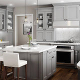 Home Decorators Collection Newport 12 in. W x 24 in. D x 34.5 in. H Assembled Plywood Base Kitchen Cabinet in Pearl Gray with Soft Close RH
